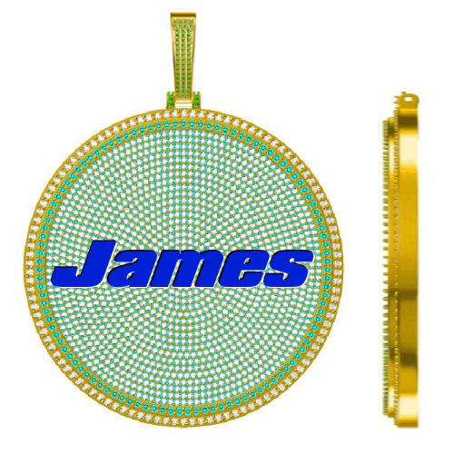 CUSTOM LETTER NECKLACE 3D BIG DISC