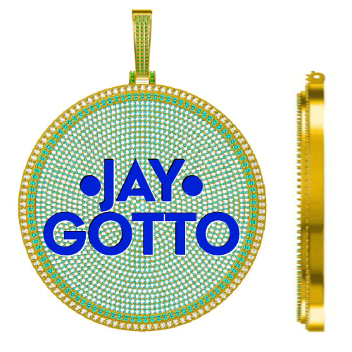 CUSTOM LETTER NECKLACE 3D BIG DISC