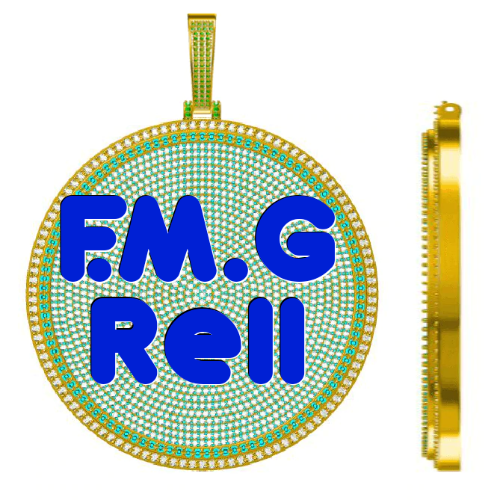 CUSTOM LETTER NECKLACE 3D BIG DISC