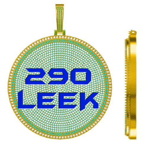 CUSTOM LETTER NECKLACE 3D BIG DISC