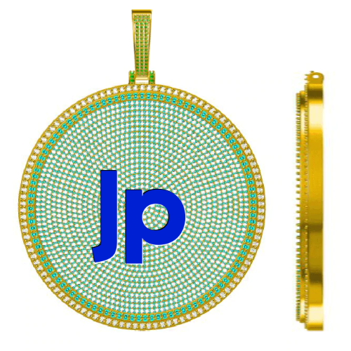 CUSTOM LETTER NECKLACE 3D BIG DISC