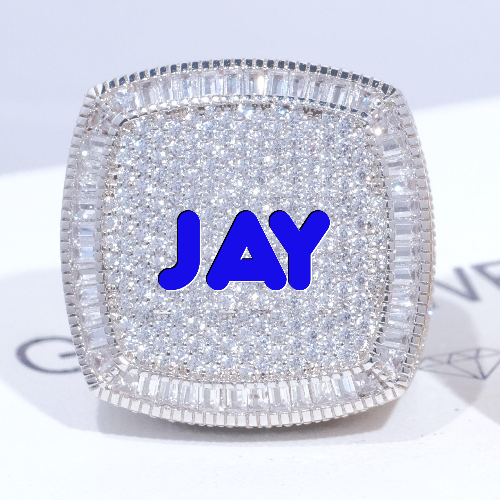 CUSTOM LETTER 3D ICED RING