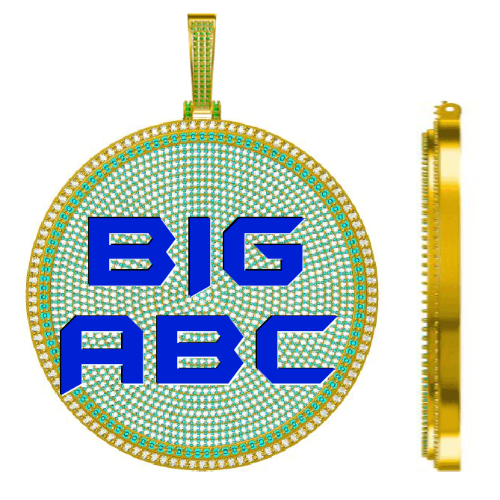 CUSTOM LETTER NECKLACE 3D BIG DISC