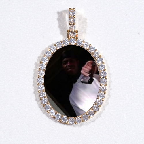 3D Oval Custom Picture Pendant