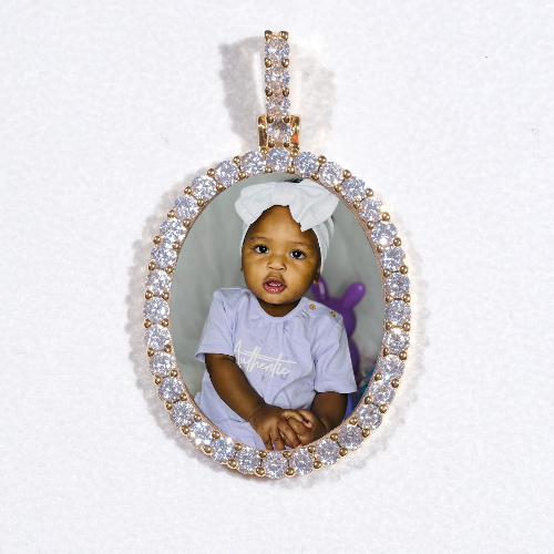 3D Oval Custom Picture Pendant