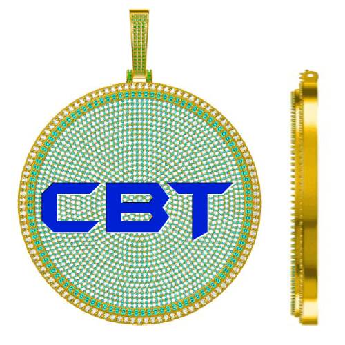 CUSTOM LETTER NECKLACE 3D BIG DISC