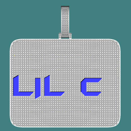 CUSTOM LETTER NECKLACE 3D BIG SQUARE