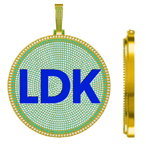 CUSTOM LETTER NECKLACE 3D BIG DISC