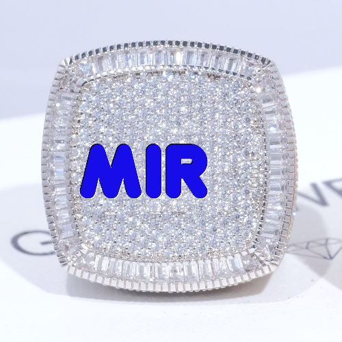 CUSTOM LETTER 3D ICED RING