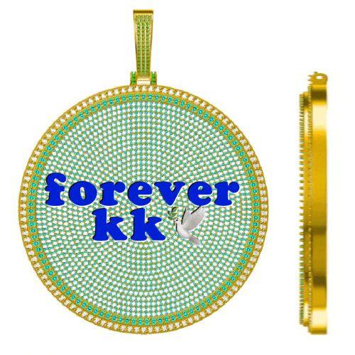 CUSTOM LETTER NECKLACE 3D BIG DISC