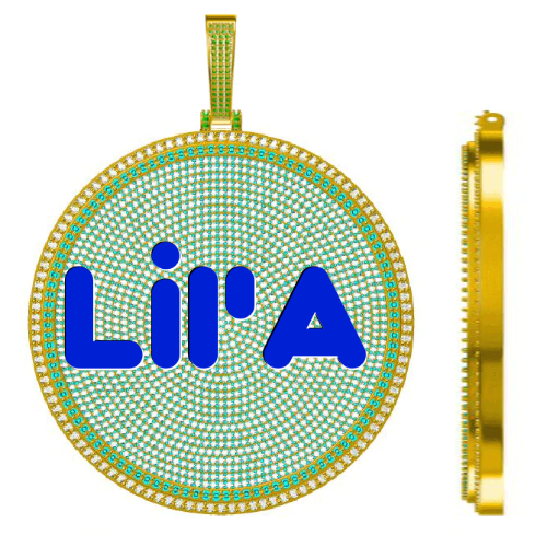 CUSTOM LETTER NECKLACE 3D BIG DISC