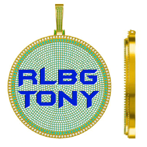 CUSTOM LETTER NECKLACE 3D BIG DISC