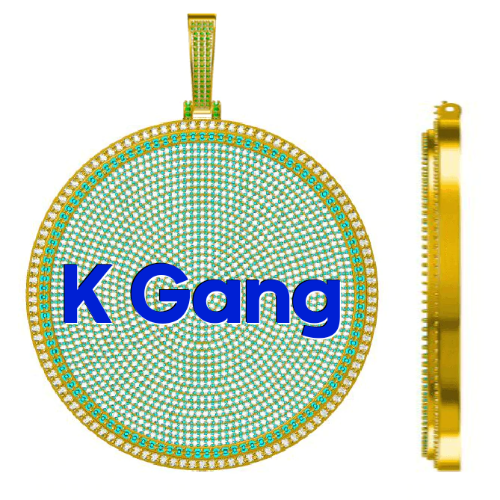 CUSTOM LETTER NECKLACE 3D BIG DISC
