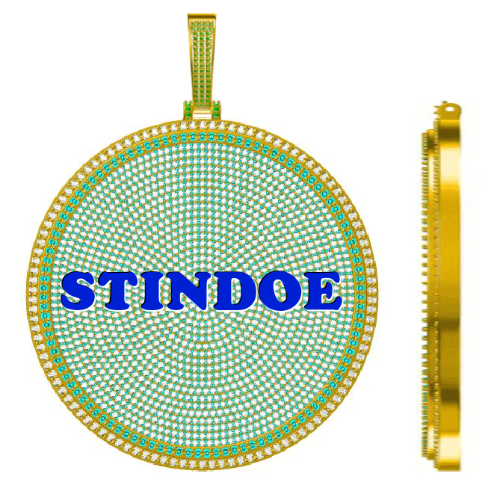 CUSTOM LETTER NECKLACE 3D BIG DISC