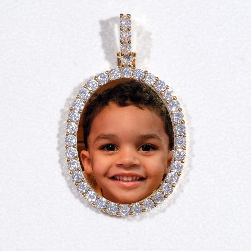 3D Oval Custom Picture Pendant