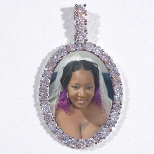 Large 3D Oval Custom Picture Pendant