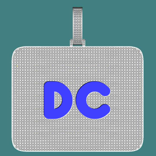 CUSTOM LETTER NECKLACE 3D BIG SQUARE
