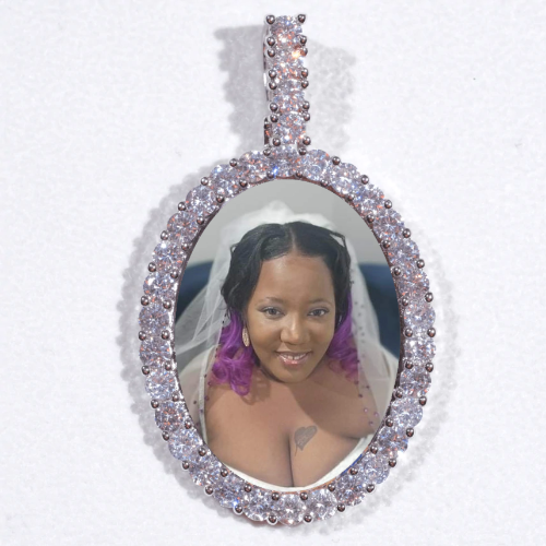 Large 3D Oval Custom Picture Pendant