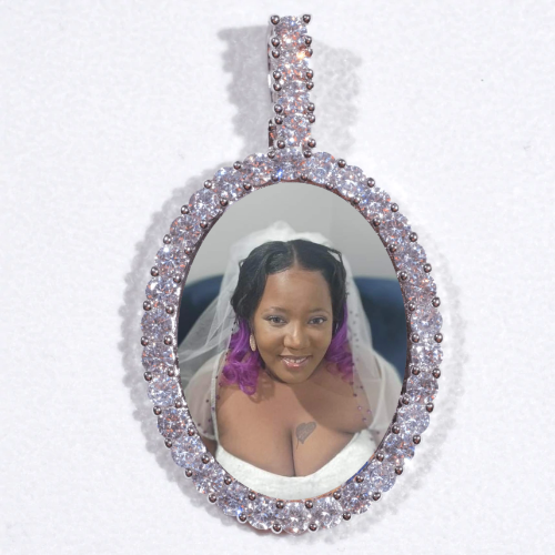 Large 3D Oval Custom Picture Pendant