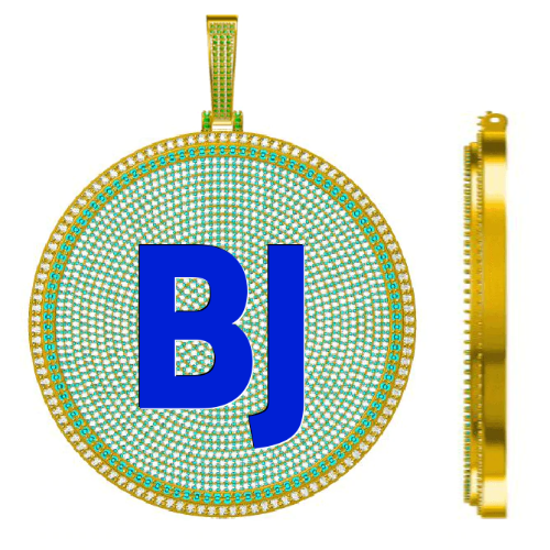 CUSTOM LETTER NECKLACE 3D BIG DISC