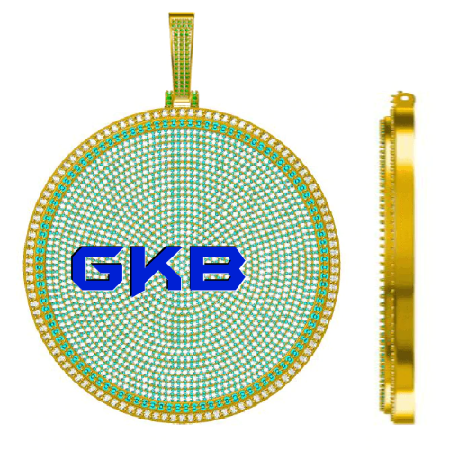 CUSTOM LETTER NECKLACE 3D BIG DISC
