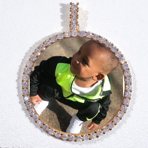 LARGE 3D CIRCLE CUSTOM PICTURE PENDANT