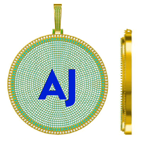 CUSTOM LETTER NECKLACE 3D BIG DISC