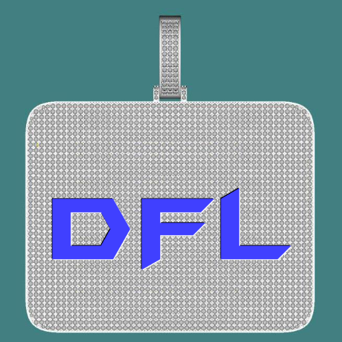 CUSTOM LETTER NECKLACE 3D BIG SQUARE