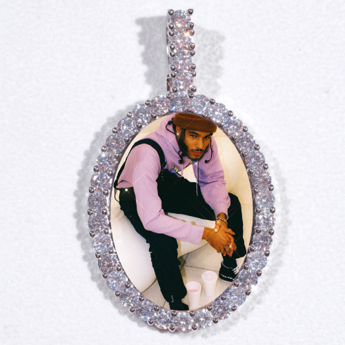 Large 3D Oval Custom Picture Pendant