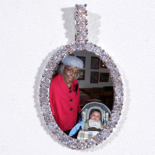 Large 3D Oval Custom Picture Pendant