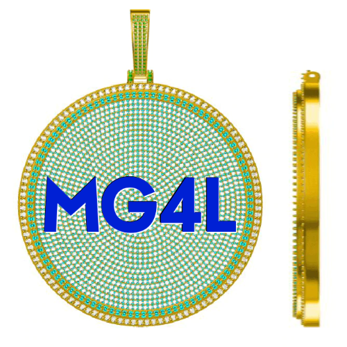 CUSTOM LETTER NECKLACE 3D BIG DISC