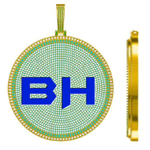 CUSTOM LETTER NECKLACE 3D BIG DISC