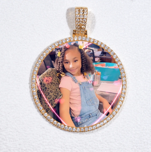 MEDIUM 3D CIRCLE CUSTOM PICTURE PENDANT