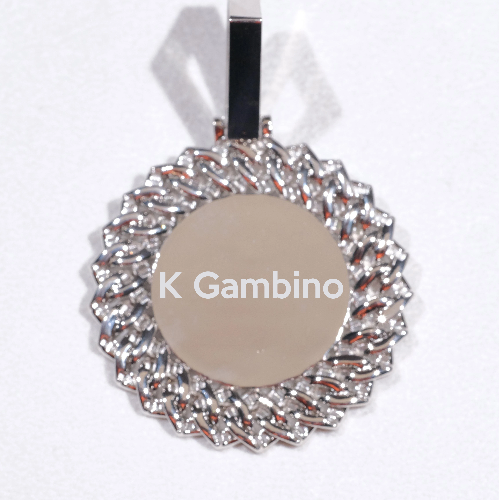 Large 3D Baguette Custom Picture Pendant