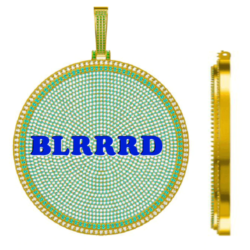 CUSTOM LETTER NECKLACE 3D BIG DISC