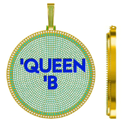 CUSTOM LETTER NECKLACE 3D BIG DISC