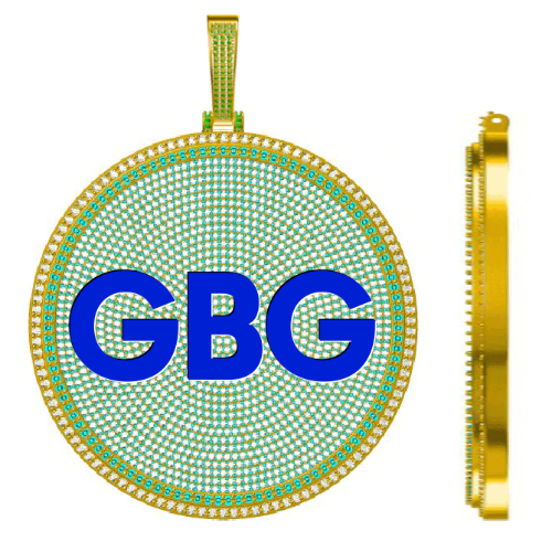 CUSTOM LETTER NECKLACE 3D BIG DISC
