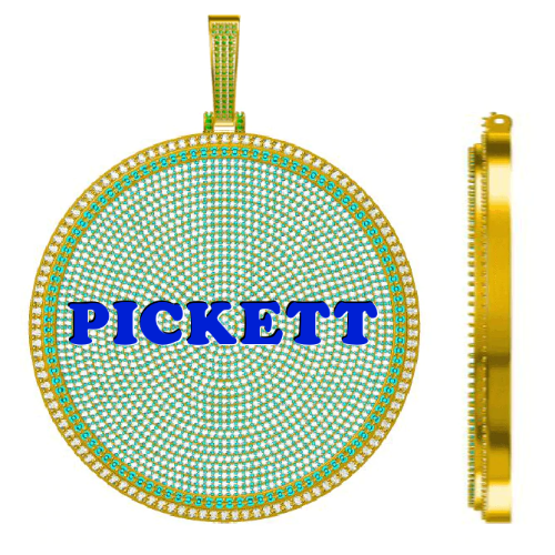 CUSTOM LETTER NECKLACE 3D BIG DISC