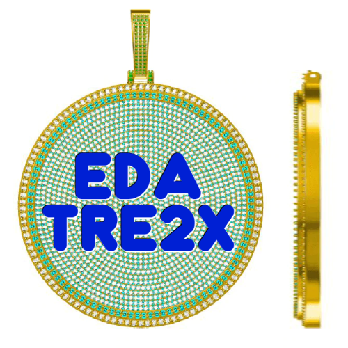 CUSTOM LETTER NECKLACE 3D BIG DISC
