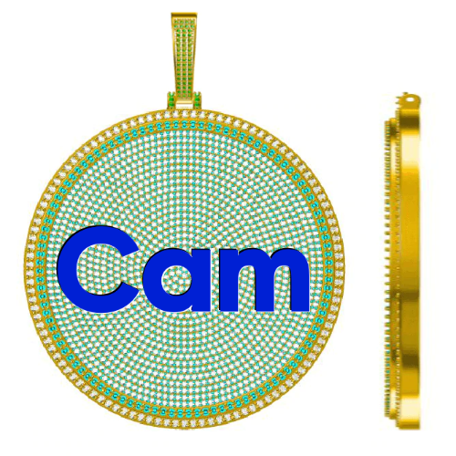 CUSTOM LETTER NECKLACE 3D BIG DISC