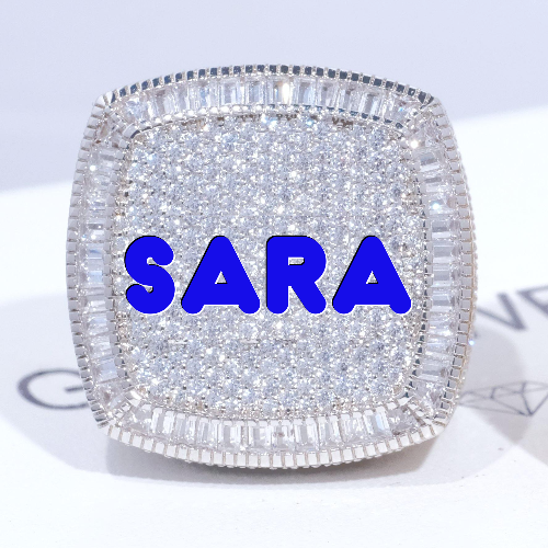 CUSTOM LETTER 3D ICED RING