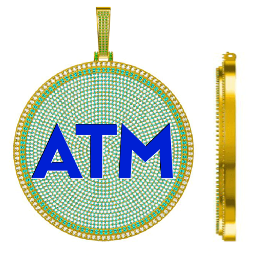 CUSTOM LETTER NECKLACE 3D BIG DISC