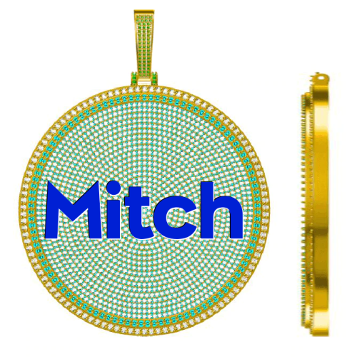 CUSTOM LETTER NECKLACE 3D BIG DISC