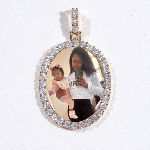 3D Oval Custom Picture Pendant