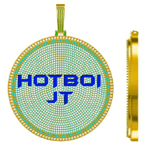 CUSTOM LETTER NECKLACE 3D BIG DISC