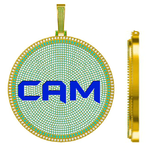CUSTOM LETTER NECKLACE 3D BIG DISC