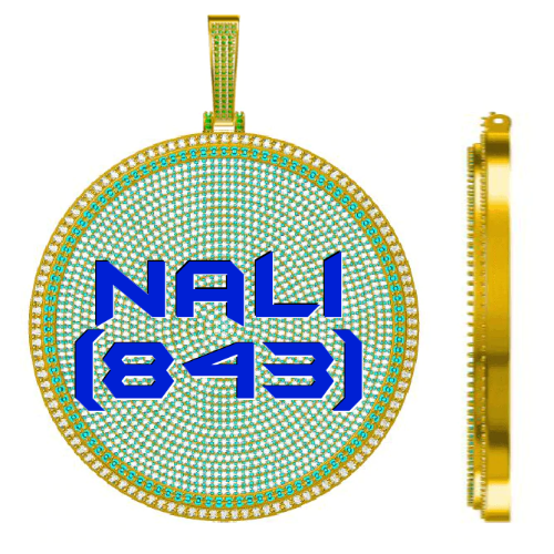 CUSTOM LETTER NECKLACE 3D BIG DISC