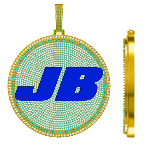 CUSTOM LETTER NECKLACE 3D BIG DISC