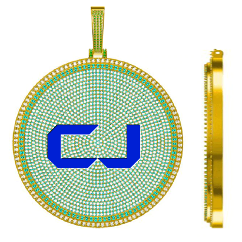 CUSTOM LETTER NECKLACE 3D BIG DISC