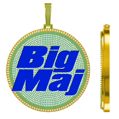 CUSTOM LETTER NECKLACE 3D BIG DISC